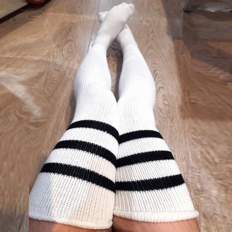 Cotton Thigh High Over The Knee High Socks fNFMor Women Stri