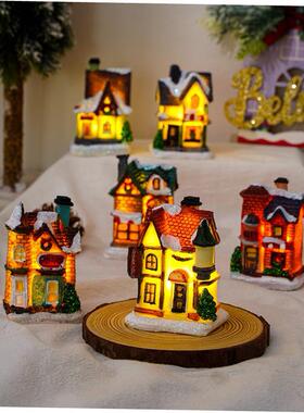 Christmas decora无品牌/tions resin Christmas small house gif