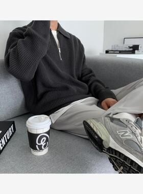 Half Zip Sweater Men's Autumn/Winter Polo Shirt Loos