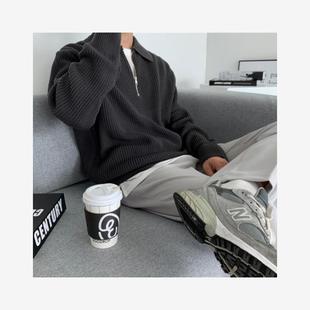 Half Zip Sweater Men's Autumn/Winter Polo Shirt Loos