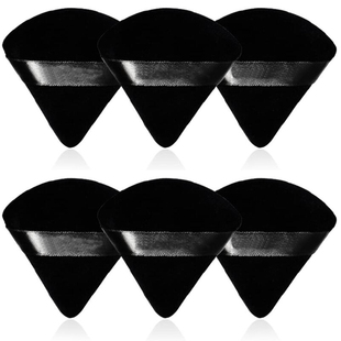 2/6Pcs Triangle Powder Puff Face Makeup Sponge Soft Velvet C