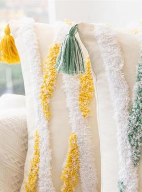 Floral Tufted Cushion Cover Multi-color Decorative Pillow Ca