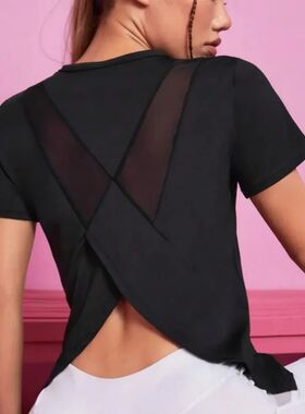 Women Seamless Yoga T-Shirt Female Fitness Crop Top Workout