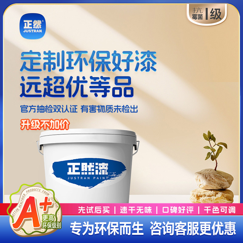 正然漆 环保墙面漆乳胶漆水性面漆家用室内自刷翻新涂料白色彩色