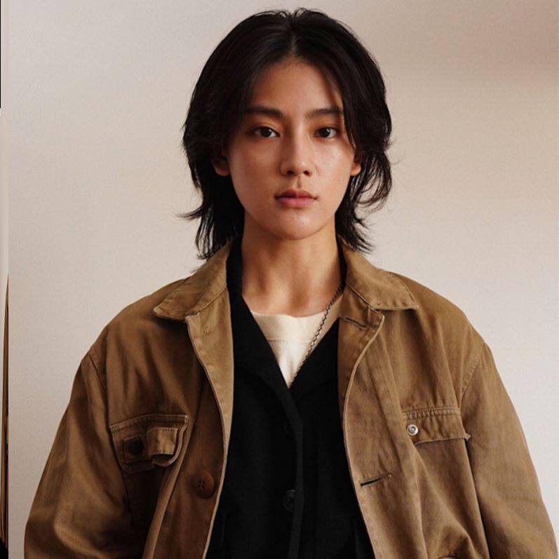 假发男全头套式韩版帅气自然中分刘海中性风狼尾头鲻鱼头男生短发