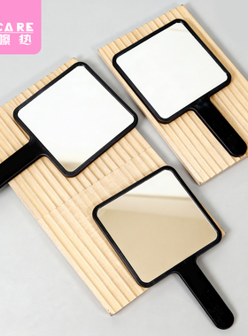 手持镜子A1zhq001-简约手持化妆镜子学生随身便携黑色手拿手柄