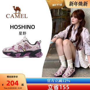 新款 2025秋季 透气女鞋 厚底增高老爹鞋 子 骆驼星野运动鞋 户外鞋 女款