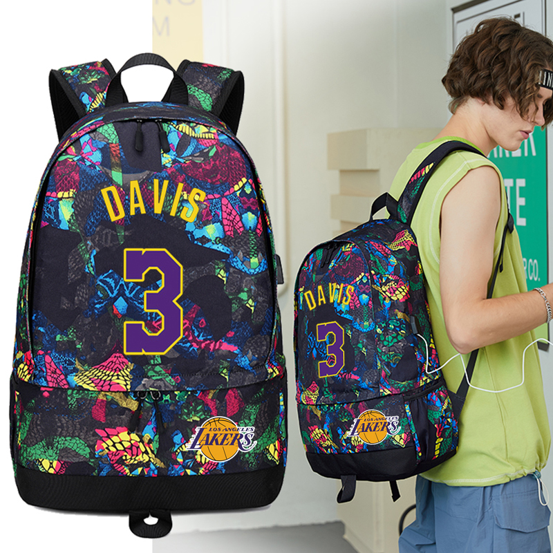 浓眉哥书包安东尼戴维斯3号湖人双肩包紫衫军篮球运动学生背包男