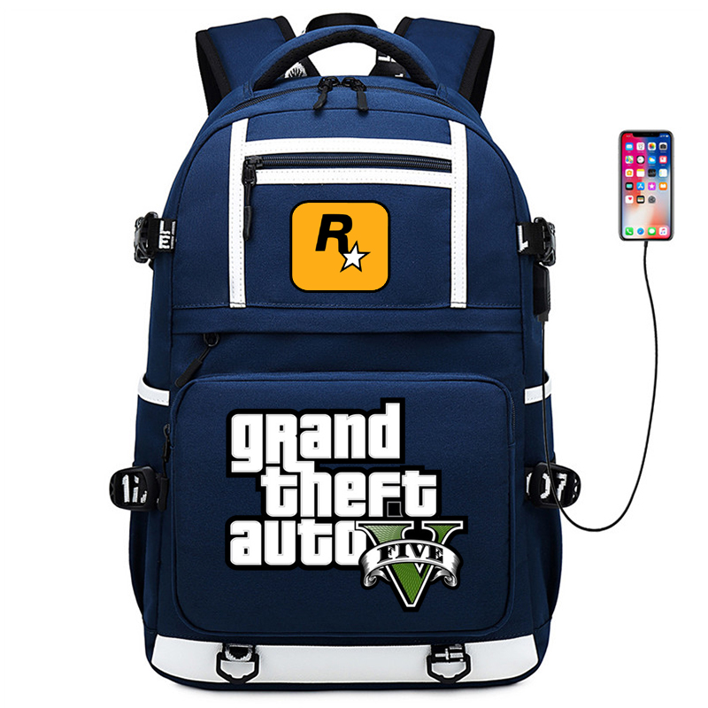 gta游戏侠盗猎车手usb学生双肩包