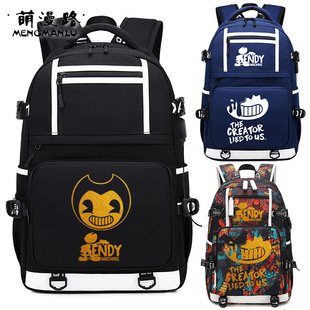 班迪与墨水机器书包Bendy and the Ink Machine夜光背包USB双肩包