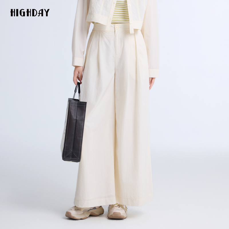 highday轩日垂感休闲裤2025新款女春季直筒宽松显瘦阔腿长裤子