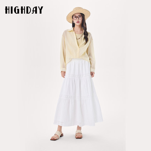 highday轩日2026春季新款显瘦时髦伞裙女松紧腰A字高腰气质半身裙