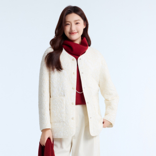 新中式 HIGH 国风刺绣轻奢羽绒外套 新品 棉服2025秋季 DAY 轩日短款
