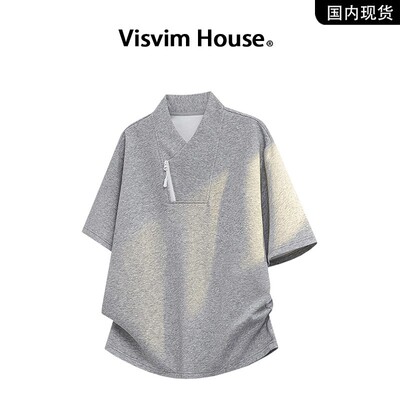 品牌现货撤柜】VISVIM HOUSE夏季宽松斜襟休闲痞帅短袖T恤男潮