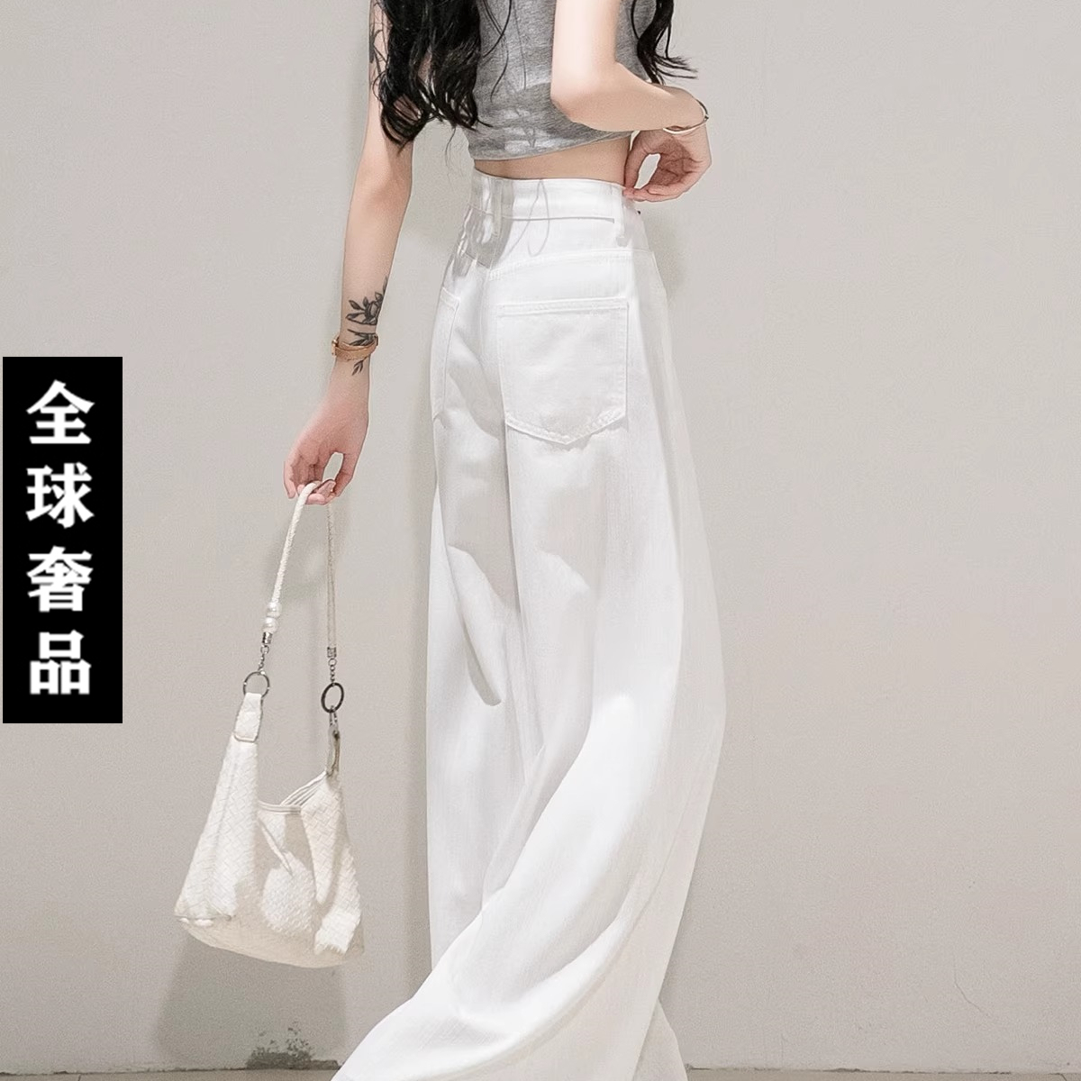 OKZY裤子女垂感高级感超好看宽松阔腿2025新款夏季薄款牛仔拖地裤