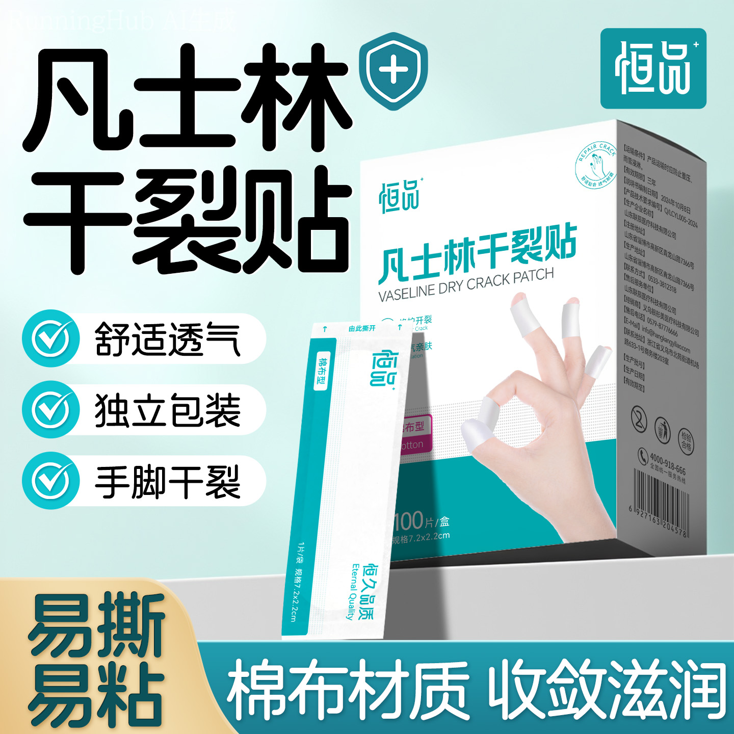 恒品凡士林干裂贴收敛滋润防开裂
