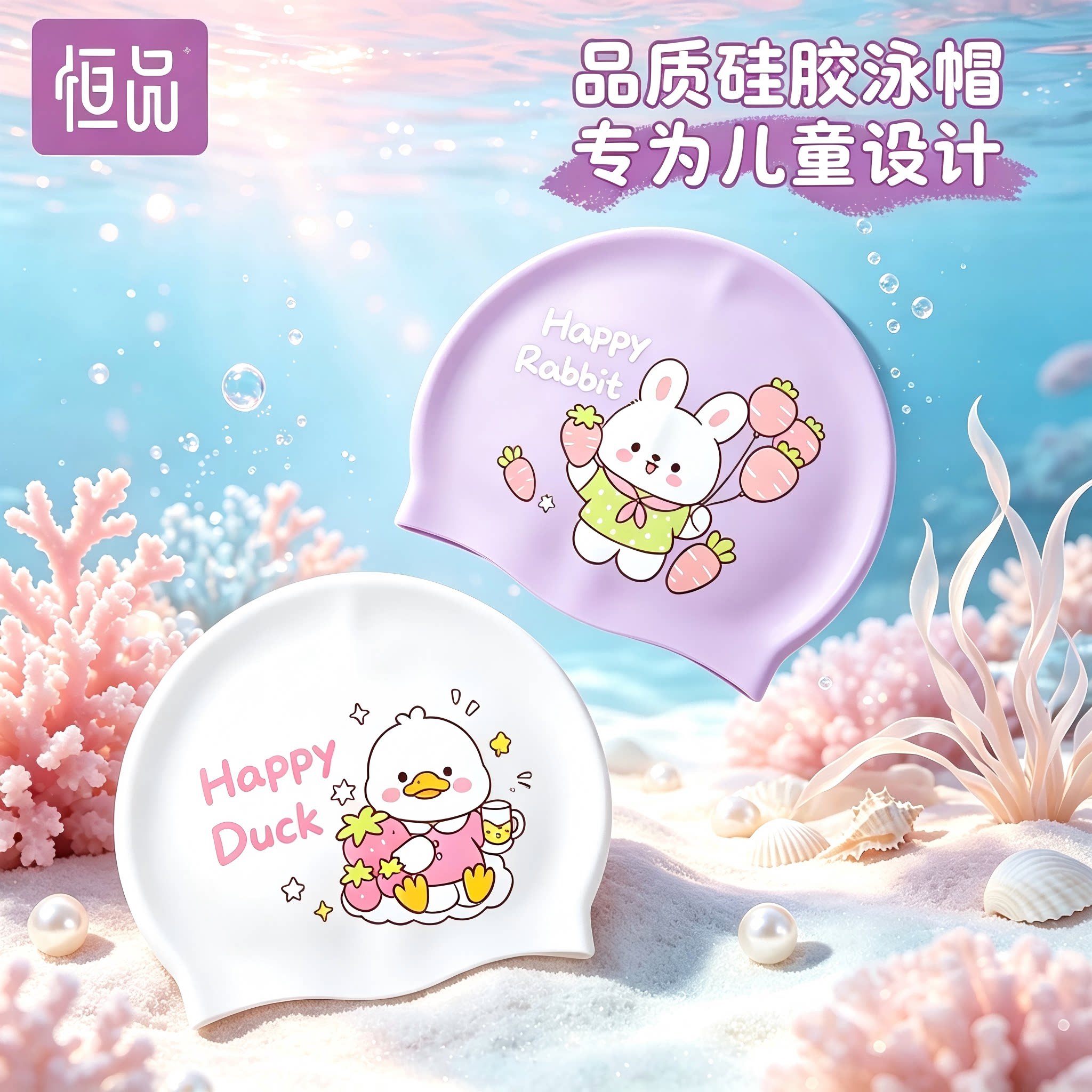 2026新款】儿童男女童游泳帽硅胶