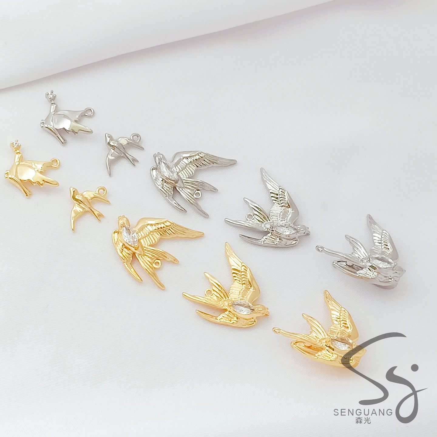 14K包金保色镶锆燕子飞鸟吊坠手工DIY手链项链挂坠首饰饰品配件,饰品/流行首饰/时尚饰品新,其他DIY饰品配件,淘宝优惠券,粉丝福利购,淘宝优惠卷