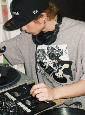 GameOne 24SS “唱片顽童”美式重磅Tee短袖oldschool嘻哈vintage