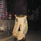 One 25FW 青龙 Game 卡其迷彩龙纹牛仔裤