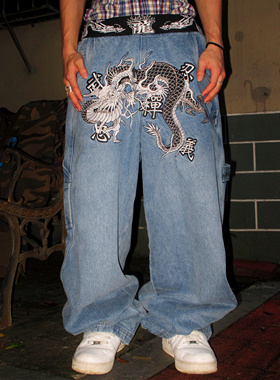 GameOne 24FW “ 龙刃”宽松直筒牛仔裤嘻哈滑板Oldschool街头