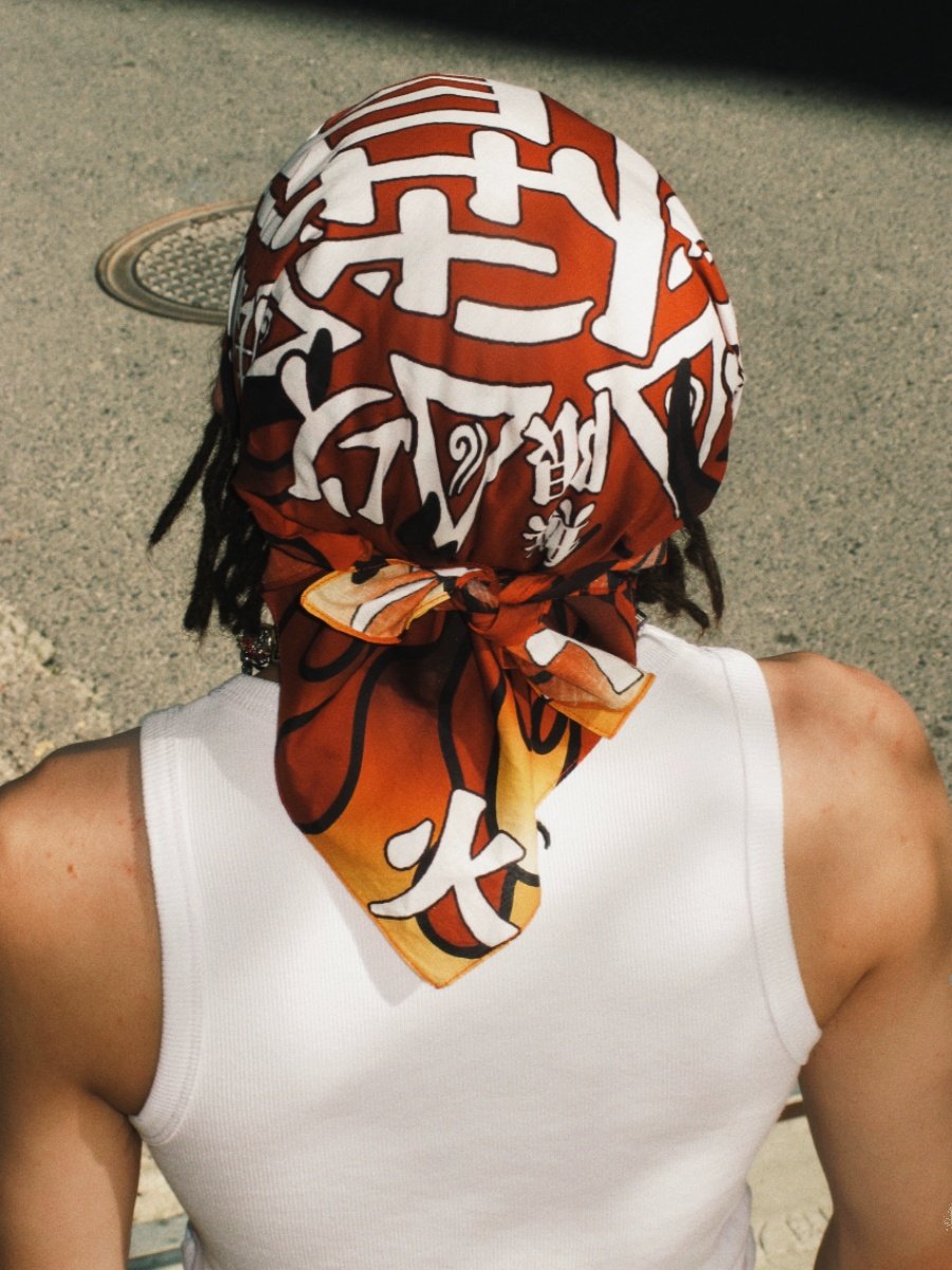 GAMEONE 23SS INFINITE FLAME AMERICAN STREET HIP HOP BBOY COTTON RETRO SQUARE DURAG