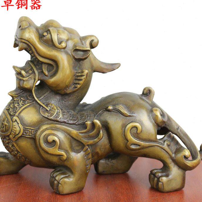 宇卓铜器纯铜貔貅黄铜貔貅铜钱貔貅工艺品摆件