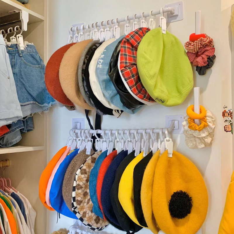 粘贴式免打孔可壁挂帽夹