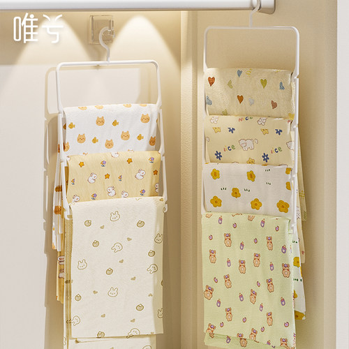 婴儿浴巾纱布收纳衣架