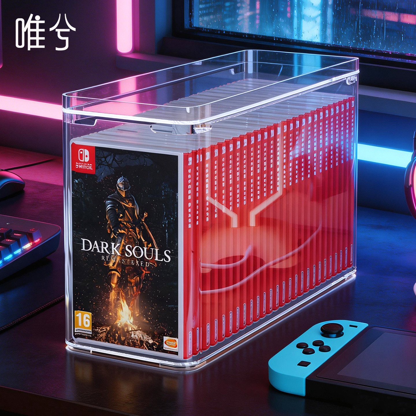 switch卡带收纳盒大容量防尘任天堂ns游戏卡带透明整理盒子置物架