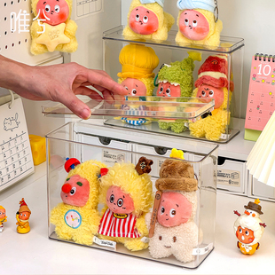 星星人展示盒盲盒收纳展示架拉布布挂件搪胶娃娃亚克力保护罩娃柜