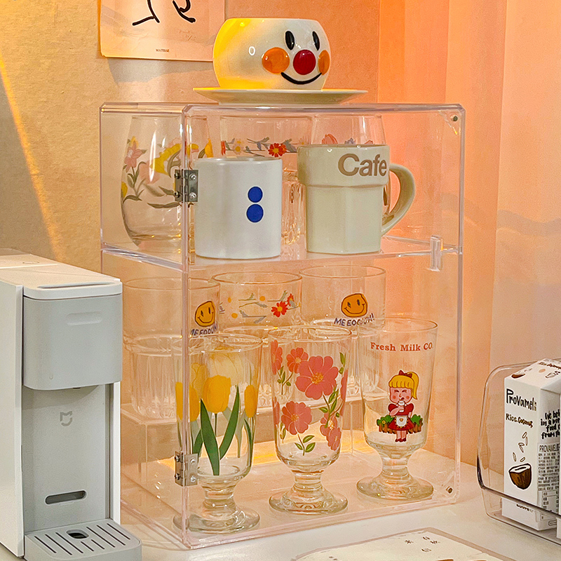 亚克力多层防尘杯子收纳置物架