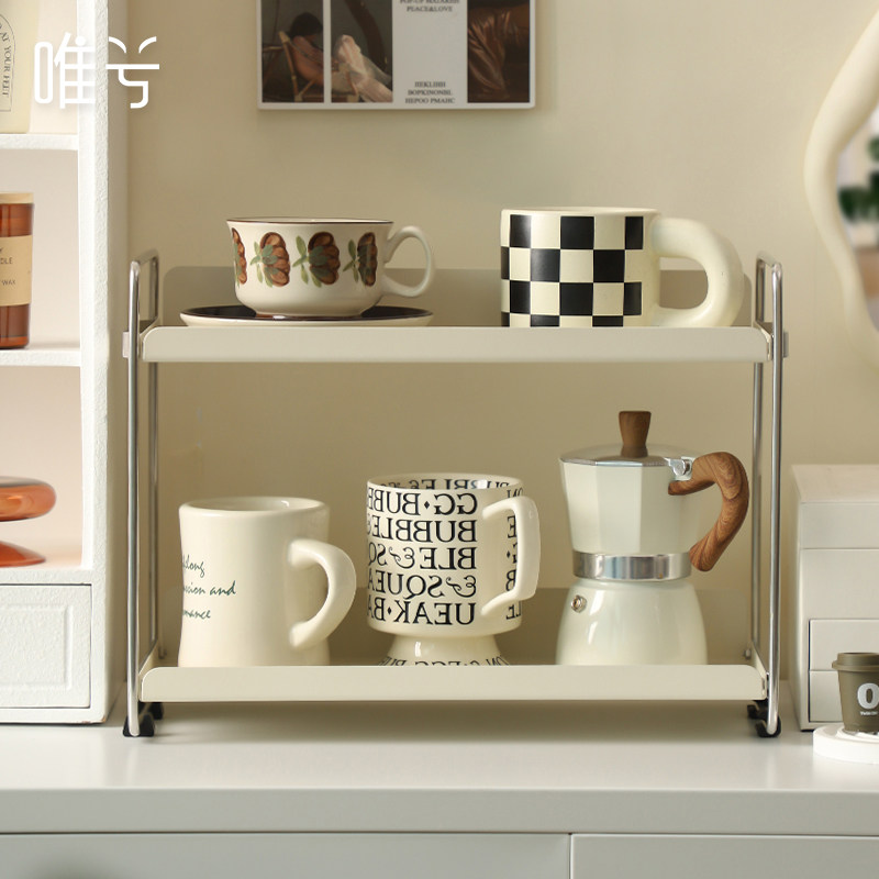 杯子收纳置物架桌面放水杯咖啡杯家用办公室茶水间双层高级感轻奢,家庭/个人清洁工具,杯架,淘宝优惠券,粉丝福利购,淘宝优惠卷