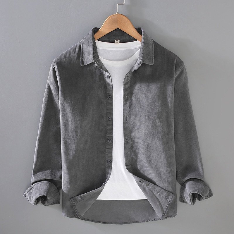 9717灯芯绒衬衫男休闲工装男士长袖叠穿外穿外套条绒衬衣单排扣男,男装,衬衫,淘宝优惠券,粉丝福利购,淘宝优惠卷