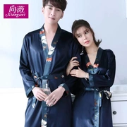 Bộ đồ ngủ mùa xuân và mùa thu nam đồ ngủ bằng lụa dành cho nữ mùa hè lụa kimono váy ngủ quai lụa băng bán chạy - Night Robe