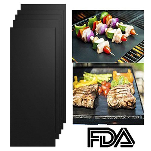 烤箱微波炉1米2米4米带裁剪条特氟龙BBQ不粘黑色烧烤垫Oven Liner