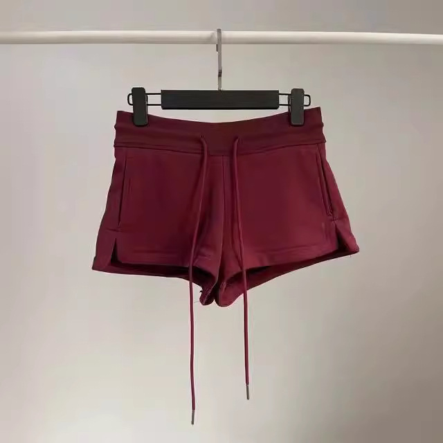 美式辣妹复古低腰抽绳系带运动短裤女夏季街头休闲显瘦阔腿裤