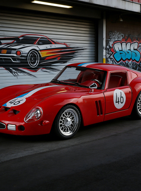 LJX法拉250GTO合金汽车模型仿真红色跑车玩具收藏车模回力声光