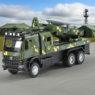 攻击-11无人机发射车合金军事运输车模型回力声光玩具车仿真模型