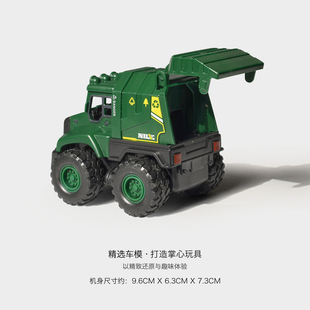 妮乐小队长合金垃圾车模仿真车模儿童玩具收藏车模绿色工程车
