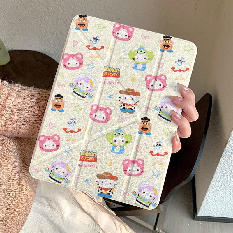 kitty猫总动员适用苹果iPad11代A16平板壳ipad7/8/9代保护套ipadpro11寸平板套3Y折带笔槽Air7亚克力平板壳