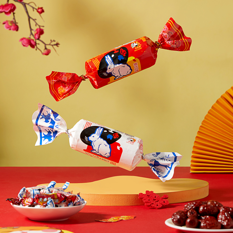 大白兔迷你红色喜糖儿童休闲零食