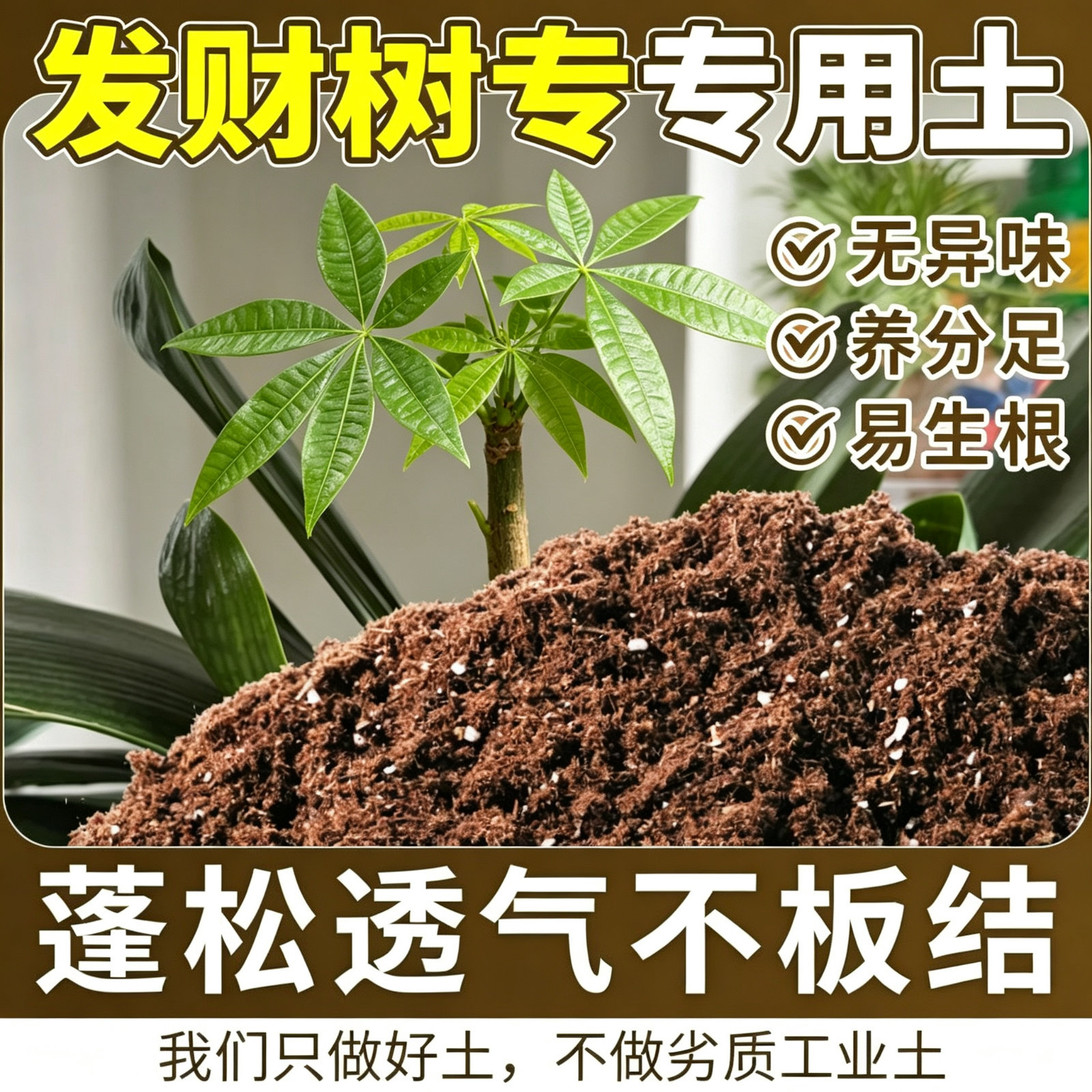 发财树专用土盆栽有机花土种发财树营养土壤养花通用种植土透气