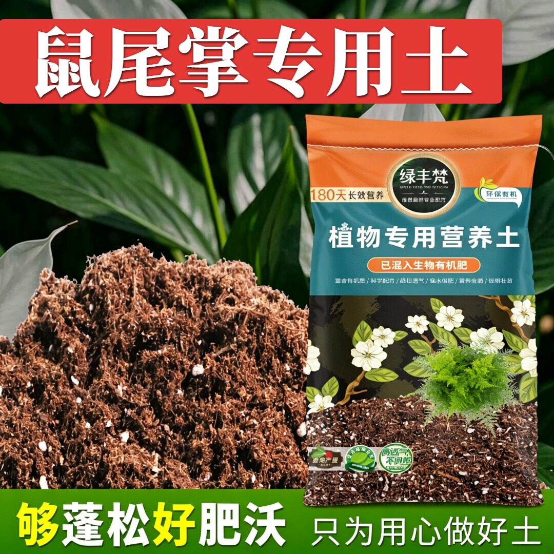 鼠尾掌适用育苗土疏松透气花卉种植土干净无尘减少积水无草籽木本