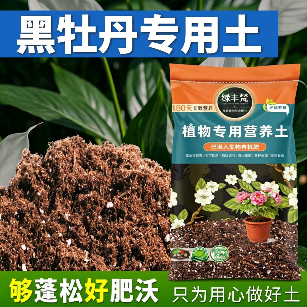 黑牡丹适用腐殖土无尘处理庭院盆栽土原生材质优化根际实惠装观叶