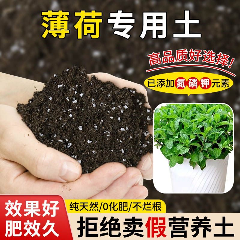 薄荷营养土专用疏松透气含泥炭肥料通用有机适用土种植土轻质土壤