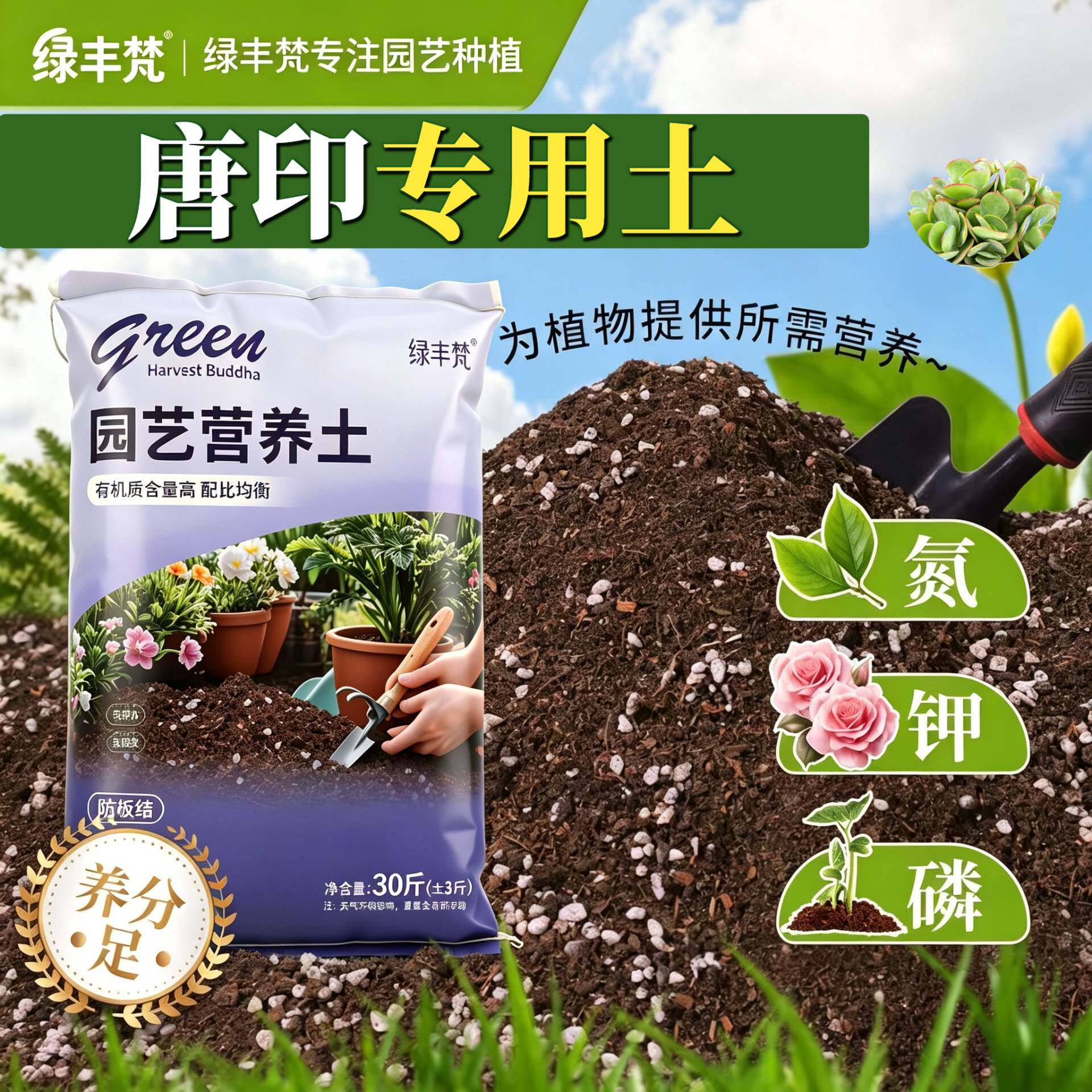 唐印适用有机土高温腐熟加珍珠岩家庭园艺加深生根粉优质壮根球根