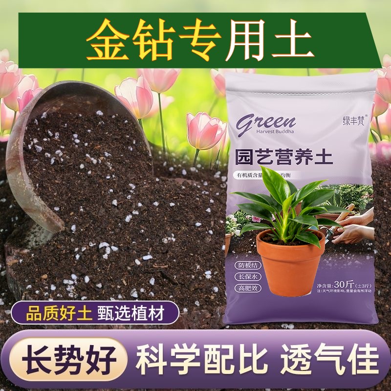金钻适用有机土保水保肥室内加有机肥优质防徒长观叶腐殖泥炭土