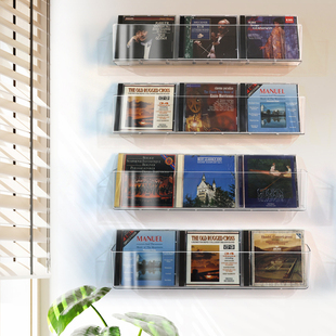 CD专辑展示架挂墙唱片收纳cd碟片架子免打孔专辑收纳盒磁带陈列架