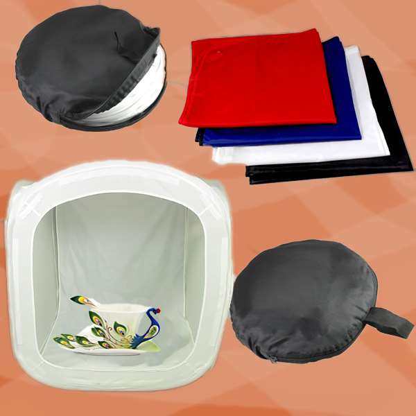 便携小型迷你摄影棚 40cm亮棚 拍摄柔光箱摄影箱静物箱 送背景布